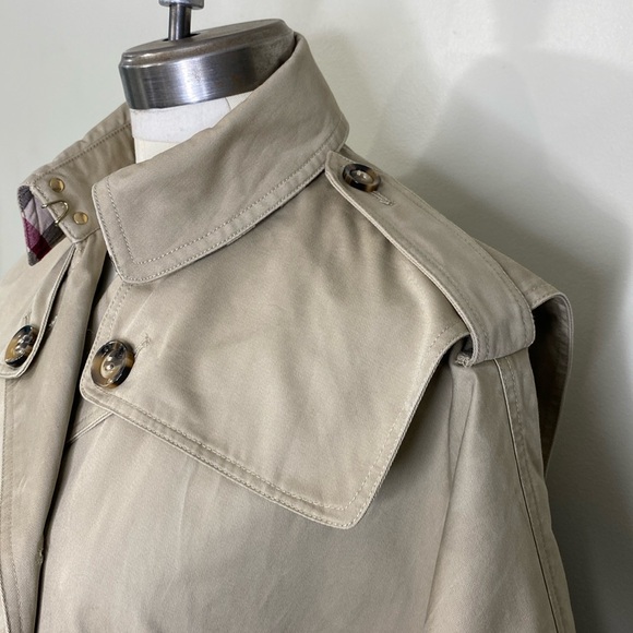 DREAMY DOUBLE BREASTED PONCHO TRENCH COAT 🧥 OPEN SIDES SIZE MEDIUM 100% COTTON - Picture 6 of 17